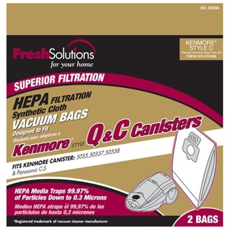ELCO LABORATORIES Elco Laboratories 70408 Kenmore Q & C Synthetic Canister Vacuum Bag; 2 Pack 167317